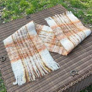 Vintage Glentana 🐑 Scotland Made Plaid Wool & Mohair Winter Scarf Accessory